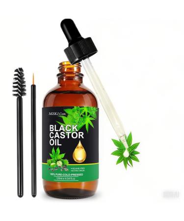 Jamaican Black Castor Oil 100% Pure Organic Cold Pressed Natural Organic Castor Oil for Hair, Body, Eyelash & Eyebrow Growth (4.24 oz)
