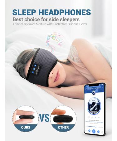 LC-dolida Bluetooth Sleep Mask with Headphones - Breathable Eye Mask for Side Sleepers - Comfortable HD Speakers - Sleep Aids for Adults - Grey - Buy Online on GoSupps.com