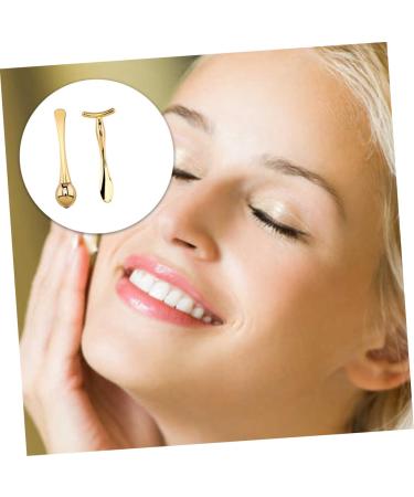 Eye Cream Roller Applicator Set - Golden Face Tool for Skin Care & Massage | 9.6x3.5cm - Buy Online on GoSupps.com