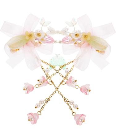Beaupretty 2 Pairs tassel flower hair clip chinese hair accessories hair gems for women pink flower hair clip hair clips for kids girls hair clips small hair clips child Hairpin the flowers - Buy Online on GoSupps.com