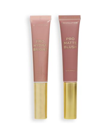 Revolution Pro, Blush Duo, Matte Or Glowy Finish, Highly-Pigmented & Blendable Blush With Sponge Applicator, Vegan & Cruelty-Free, Pink, 12 & 15ml