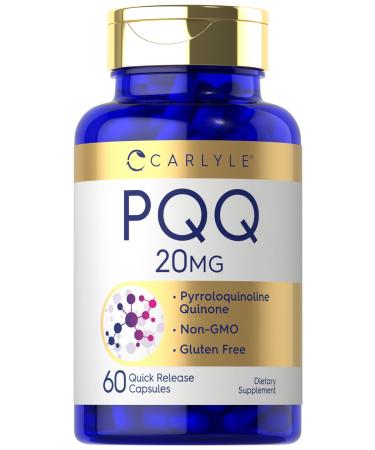 Carlyle PQQ Supplement 20 mg | 60 Capsules | Non-GMO and Gluten Free