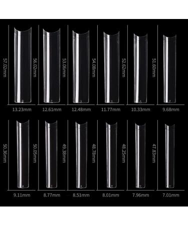 3XL Super Long Square Acrylic Nail Tips - 240 Pcs Straight Half Cover Fake Nails with Case - Buy Online on GoSupps.com