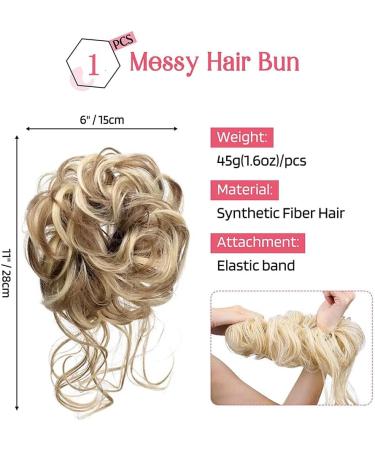 Messy Bun Hairpiece Hair Gum Updos Hair Piece Voluminous Curly wavy Hair Bun Scrunchies Extensions for Women Girls (18H613) - Buy Online on GoSupps.com