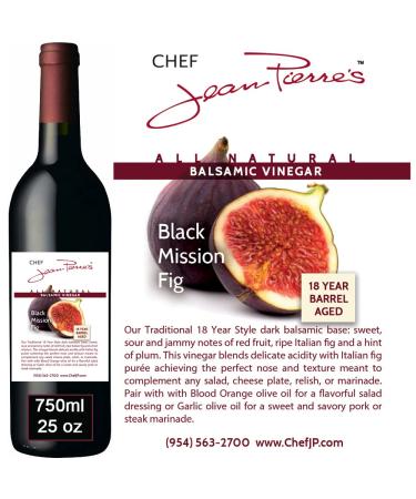 Black Mission Fig Aged 18 Years Italian Balsamic Vinegar 100% All Natural 750ml (25oz) 25.36 Fl Oz (Pack of 1)