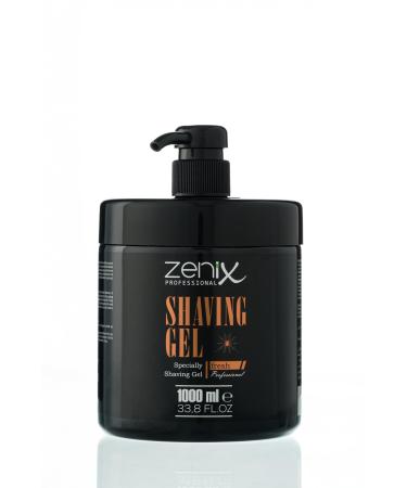 Karatas Cosmetics Zenix Shaving Gel Men Fresh 1000 ml mens shaving gel transparent barber shaving Gel Men for a precise shave of the beard contours optimal gliding with pump dispenser Oud fragrance