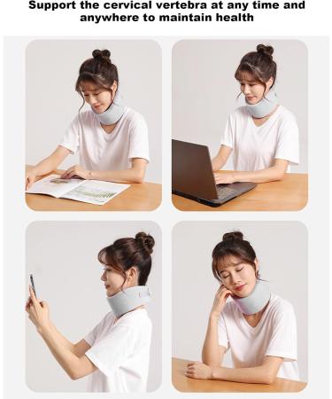 Ouken Neck Support Cushion - Adjustable Soft Neck Pillow for Comfortable Home Use - Gray Nylon & Elastic Sponge Design - Buy Online on GoSupps.com