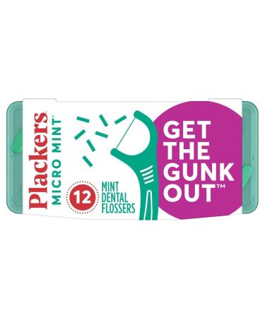 Plackers Micro Mint Mint Dental Flossers 12 Count - Buy Online on GoSupps.com