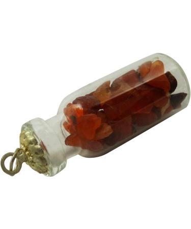 Harmonize Carnelian Chips In Glass Bottle Reiki Healing Gemstones Pendant Balancing Spiritual - Buy Online on GoSupps.com