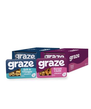 Graze - Vegan Savoury Healthy Snacks High in Protein & Fibre - Packaging may vary - (Salt&Vinegar and Sweet Chilly) Salt&Vinegar and Sweet Chilly 18 count (Pack of 1)