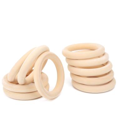 65mm Unfinished Wooden Rings - Natural Baby Teething Circles for Crafts 10 Pack - Buy Online on GoSupps.com