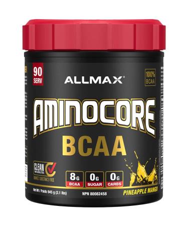 ALLMAX Nutrition - Aminocore BCAA - 8g BCAAs - 100% Pure Branch Chained Amino Acids - Gluten Free - Pineapple Mango - 945 Gram Pineapple Mango 945 g (Pack of 1) 8g Bcaas