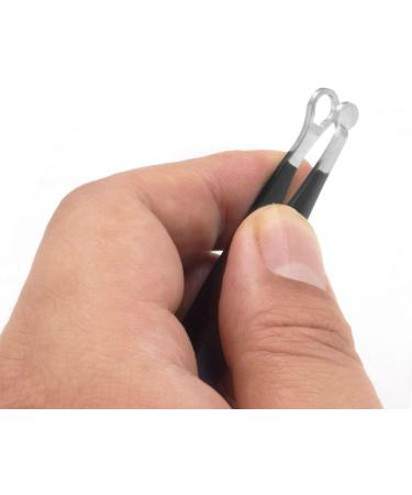 Precision Nose Hair Tweezer & Stainless Steel Round Head Scissors | Eyebrow Clippers Trimmer for Safe Nose & Ear Grooming (Black) - International Shipping Available - Buy Online on GoSupps.com
