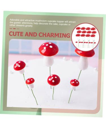 Alipis 60 Pcs Mushroom Cake Toppers Lovely Tiny Mushrooms Birthday Cake Decorations Woodland Theme Cupcake Toppers Cute Mushroom Cupcake Topper Balloon Pump Paper Cup Foam Statue Red - Buy Online on GoSupps.com