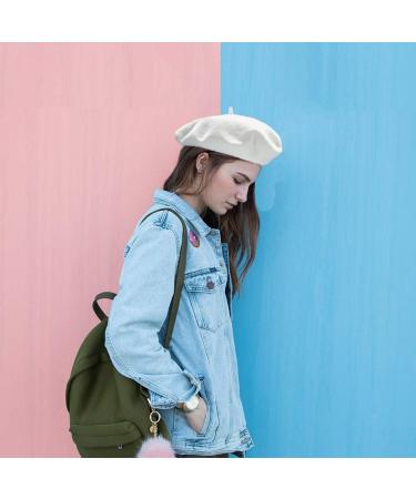 Jolbndcv 6PCS Wool French Beret Hat Set - Fashionable Winter Outdoor Beanie Hats for Women in White, Gray, Black, Red, and Khaki - Buy Online on GoSupps.com