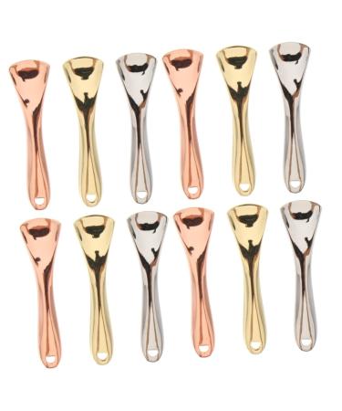 Didiseaon 12 Pi ces Cr me Pour Le Visage Cuill re Cosm tique Bricolage Outils Masque Facial Cuill re Maquillage En M tal Cuill re Cr me Pour Les Yeux Spatule Cuill re