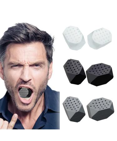 XBY-US Jawline Exerciser for Men & Women,3 Resistance Levels (6pcs) Silicone Jaw Exerciser Tablet,Powerful Jaw Trainer & Face Exerciser,Slims &Tones the Face, Black