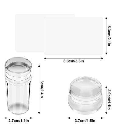 2-Piece Clear Silicone Nail Stamper Set with Scraper - Transparent Jelly Nails Art Template Tools for DIY Nail Designs - Buy Online on GoSupps.com