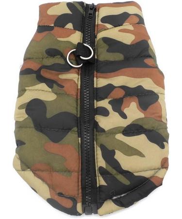 Smalllee Lucky Store Waterproof Dog Jacket & Coat for Small Dogs - Winter Wear for Chihuahua & Shih Tzu - Green/Camouflage - Buy Online on GoSupps.com