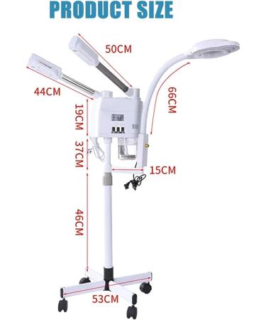 3 in 1 Professional Facial Steamer Rolling Face Steamer with 8X Magnifying Lamp and Automatic Power-Off for Water Shortage Function Hot and Cold Spray Design for Home and Professional Beauty Salon - Buy Online on GoSupps.com