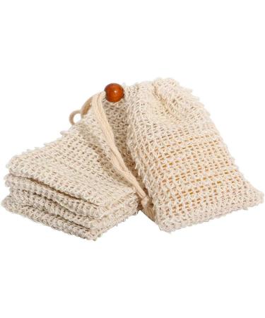 Sisal Soap Bag (5-Pack) Ideal for Body Scrub Save Soaps Natural Fiber Soap Bags for Foaming and Drying Organic Soap Bag With Pouch Holder for Shower Bath - Buy Online on GoSupps.com