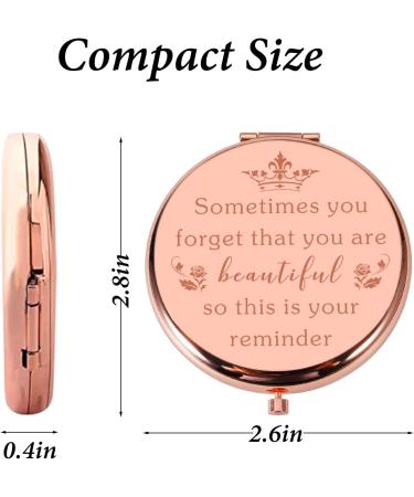 Makeup Compact Mirror for Women - Inspiring Gift for Her Birthday, Graduation, Valentine's Day - Ideal Stocking Stuffer for Daughter, Mom, Girlfriend, Sister, Wife - Christmas Pocket Mirror - Buy Online on GoSupps.com