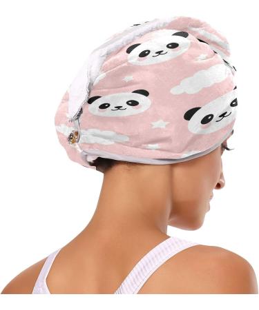 Kid Panda Dry Hair Cap - 2 Piece Quick Drying Towel Set with Button Headband | Super Absorbent & Soft - Buy Online on GoSupps.com