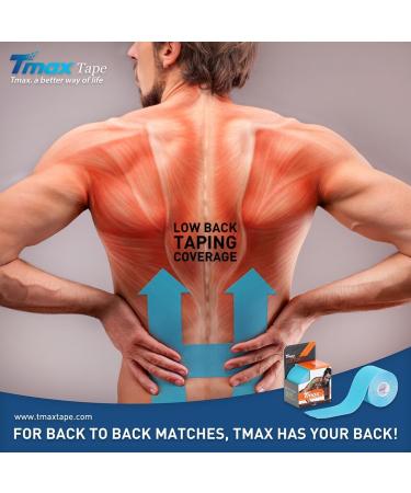 Tmax Waterproof Kinesiology Tape | Athletic Muscle Support & Pain Relief | Joint Support Physiotherapy (Pack of 3 - Buy Online on GoSupps.com