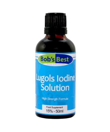 Lugols Iodine 15% - 50ml Glass Bottle with Dropper Insert