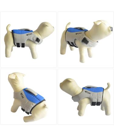 Dog Life Jacket Sport Style Dog Float Coat with Excellent Buoyancy Stylish Dog Swimming Safety Vest with Rescue Handle for Small Medium Large Dogs Blue S S (Bust 17"-22") Blue - Buy Online on GoSupps.com