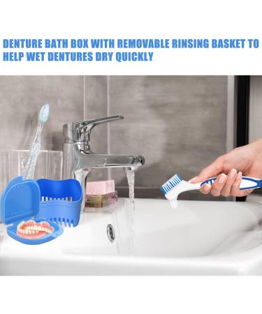 Buy Hongecb Denture Box - Light Blue Prostheses Container & Cleaning Cup for False Teeth Storage - Buy Online on GoSupps.com