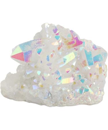Gemstones and Crystals Colourful Aura Quartz Crystal Cluster Lucky Charm Natural Specimen Reiki Stone Electroplating Coated Stone Mineral Specimen - Buy Online on GoSupps.com