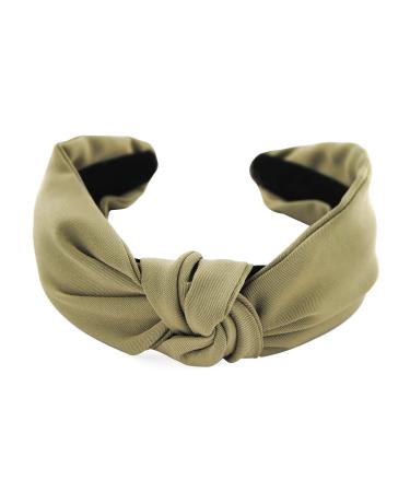 axy fabric headband with knot-vintage-beautiful ladies headband hair accessory headband HR35 (olive green)