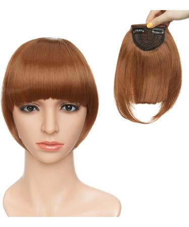 Clip in Bangs Fringe Hair Extensions Thick Full Neat Front Bangs Extension Hair 2 Clips on Bangs Hairpieces Accessories Light Auburn - Buy Online on GoSupps.com