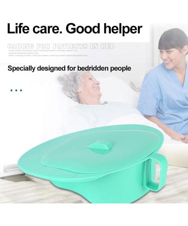 NEDLON 2pack Bedpan with Sealing Cover No Spill Or Splash Design Portable Potty Plastics Bed Pan for Bedridden Patients Elderly Females Green - Buy Online on GoSupps.com