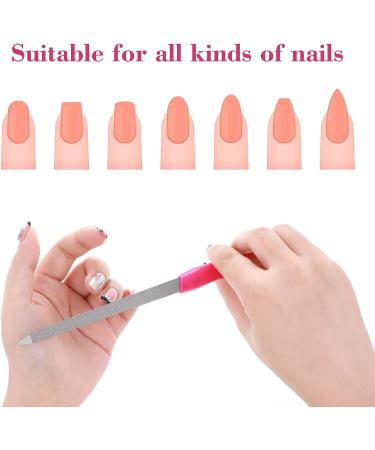 TIESOME 6Pcs Stainless Steel Sword Nail Files with Non-Slip Handle - Double Sided Sapphire File for Manicure Pedicure - Nail Care for Women and Men - Buy Online on GoSupps.com