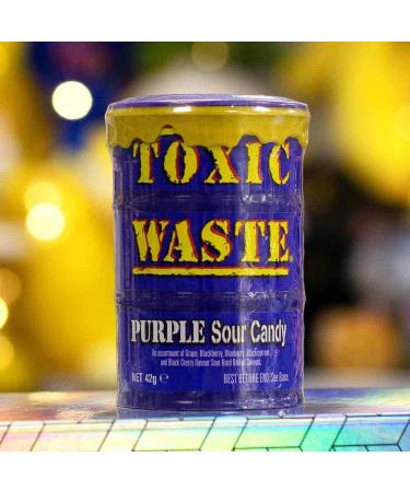 Toxic Waste 4 Purple Sour Candy Drums Ultra Sour Tiktok Trend Retro Sweets Candy For Halloween Trick or Treat Birthday - Each Drum 42g - Sold By VR Angel - Buy Online on GoSupps.com