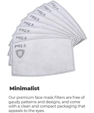 Leovard Face Mask Filters - 30 Premium PM2.5 Activated Carbon Replacement Filters - 5 Layered, USA Designed - Buy Online on GoSupps.com