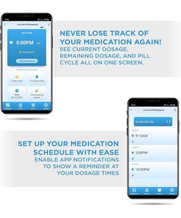 Yssevlon WiFi Automatic Pill Dispenser 28-Day Organizer Up to 9 Doses Per Adjustable Light/Sound Alarms for Prescriptions 1 PCS - Buy Online on GoSupps.com