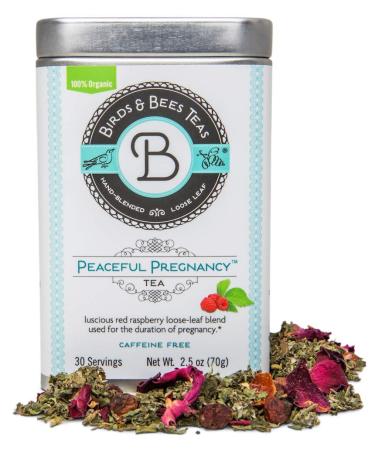 Birds & Bees Teas - Peaceful Pregnancy Tea  Red Raspberry Leaf Tea that is a Nourishing and Safe Prenatal Tea for your First Trimester Through Third Trimester - 30 Servings  2.5 oz 2.5 Ounce (Pack of 1)