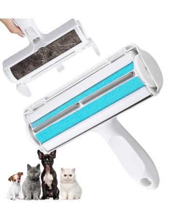 YunJiaoon Pet Hair Remover Roller, Self-Cleaning Pet Grooming Roller, Remover for Furniture, Reusable Cat Pet Dog Brush Pet Hair Remover lint, No Sticky Tape Needed, Fur Remover for Couch Blue