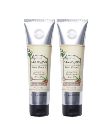 A LA MAISON Sweet Almond Lotion for Dry Skin - Natural Hand and Body Lotion (2 Pack 5 oz Bottle) Sweet Almond 5 Fl Oz (Pack of 2)