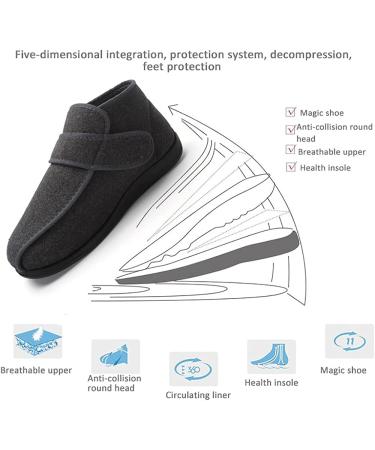 ZJING Men's Adjustable Diabetic Shoes for Arthritis and Swollen Feet - Size 7 Black - Buy Online on GoSupps.com