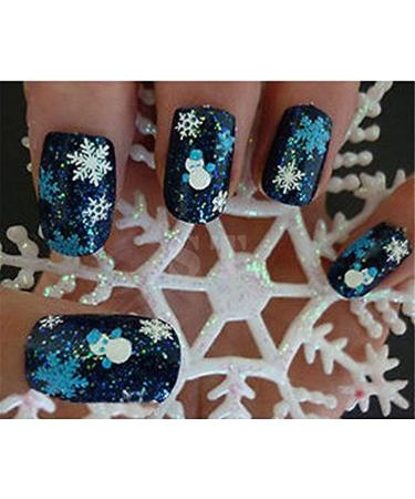 Nail Art Stickers 12 Sheet 3D Nail Stickers Self-adhesive Nail Decals Nail Art White Snowflakes Designs for Women Girls - Buy Online on GoSupps.com