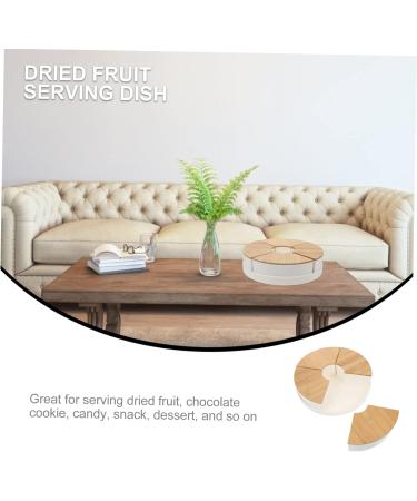 Cabilock 1 Set Office Fruit Plate Grill Vegetable Tray Wrought Iron Plastic Spraying Dried Fruit White Snack 26X26X7CM White - Buy Online on GoSupps.com