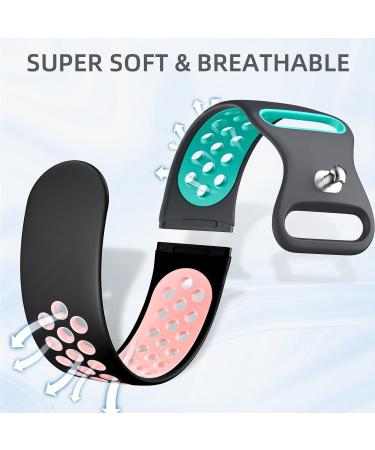 4 Pack Maledan Sport Bands for Fitbit Versa 3/Sense 2, Soft Wristband Replacement Accessories in Pink/Black Plum/Gray Teal/Coal Black - S 5.5-7 - Buy Online on GoSupps.com