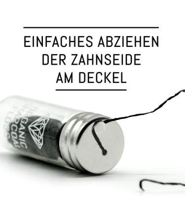 Organic & Vegan Plastic-Free Dental Floss with Activated Carbon - 32m Sustainable Dental Care in Glass Bottle - Buy Online on GoSupps.com