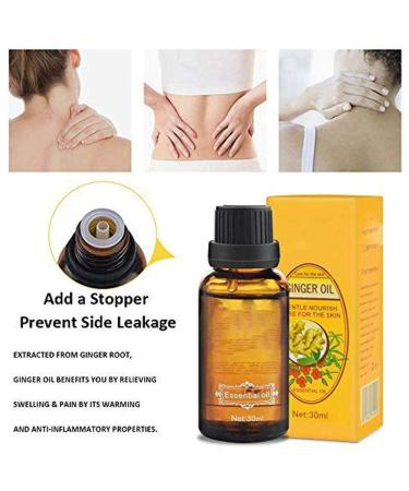 Buy Ginger Massage Essential Oil | 100% Pure Natural Body Firming & Lymphatic Drainage Spa Oil - 30ml - Buy Online on GoSupps.com