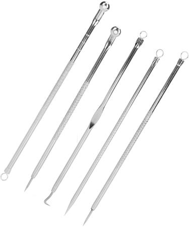 Qukaim Face Zit Remover Tool Blackhead Remover Tool Set Stainless Steel Comedone Extractors for Face and Nose 5 Piece Kit - Buy Online on GoSupps.com