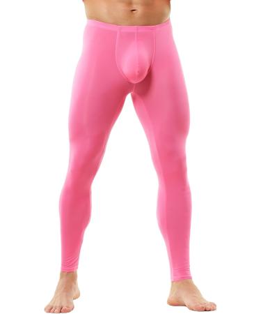 QiaTi Men's Long Johns Bottoms - Comfortable XL Pink Long Johns Underwear for Men | International Shipping Available - Buy Online on GoSupps.com